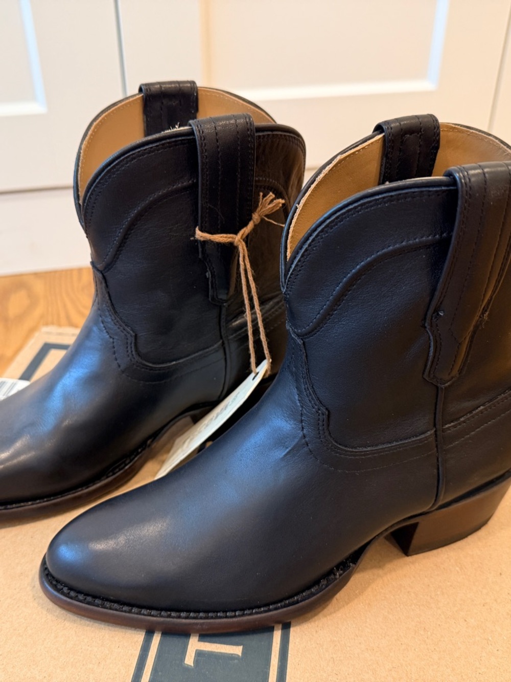 Tecovas Black Leather Ankle Boots - Picture 2 of 11